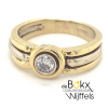 18 karaat gouden ring met zirkonia steen maat 58 - 51452