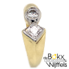 gouden ring met 2 grote zirkonia maat 54 - 51528