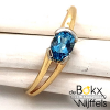 geel en wit gouden ring met blauwe topaas maat 57 - 51743