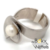 Parel ring van bastian inverun in zilver maat 56 - 54353