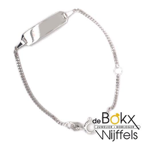 Witgoud naam armband voor een baby 11-13cm - 54355