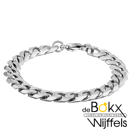 Stalen armband met gourmet schakel - 53116