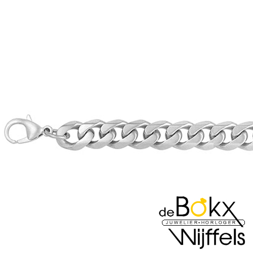 Stalen armband met gourmet schakel - 53116