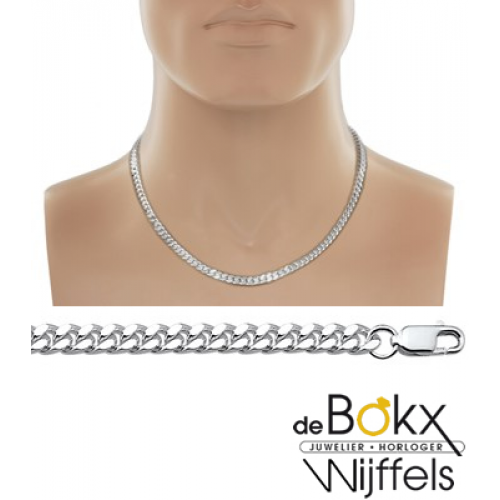 Zilveren collier met VKS geslepen gourmet schakel 50cm 4.8mm breed - 54469