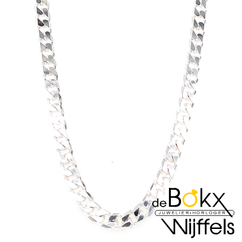 Zilveren collier met VKS geslepen gourmet schakel 50cm 4.8mm breed - 54469