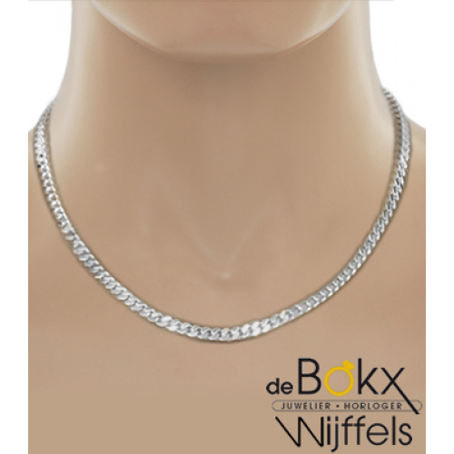 Zilveren collier met VKS geslepen gourmet schakel 50cm 4.8mm breed - 54469