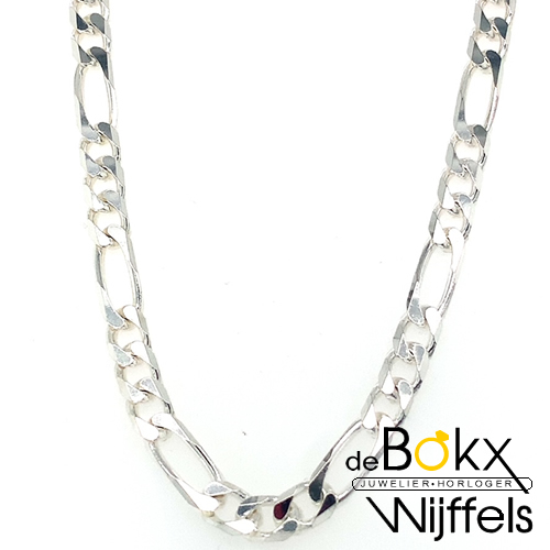 50cm ketting met figaro schakel in zilver - 54473