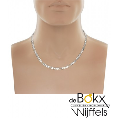 50cm ketting met figaro schakel in zilver - 54473