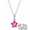 ketting met roze bloem zilver 36 - 40cm - 54784