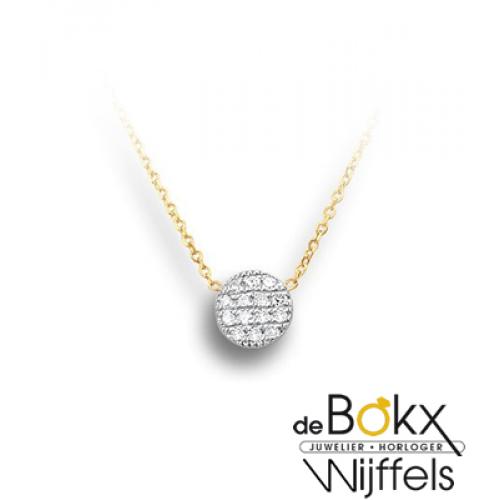 Fijn gouden collier met diamant 0.07crt - 54790