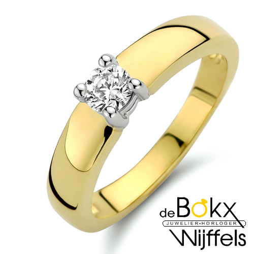 Gouden ring met zirkonia maat 57 - 54861