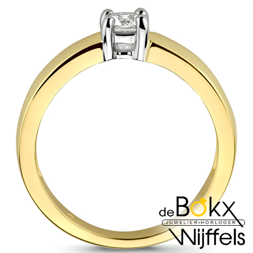 Gouden ring met zirkonia maat 57 - 54861