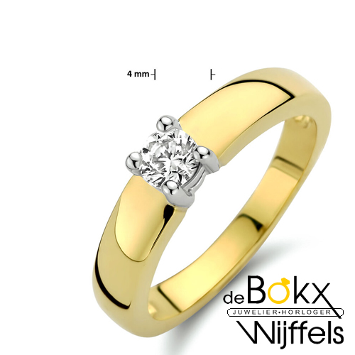 Gouden ring met zirkonia maat 57 - 54861