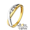 Fantasie ring Goud bicolor met zirkonia maat 58 - 54869