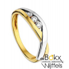 Fantasie ring Goud bicolor met zirkonia maat 58 - 54869