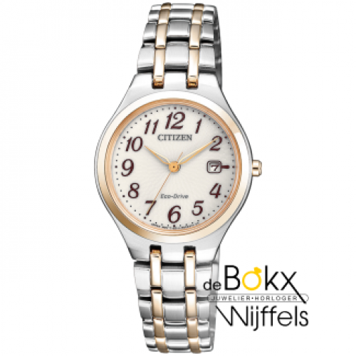 Citizen dames horloge EW2486-87A met duidelijke cijfers - 55105