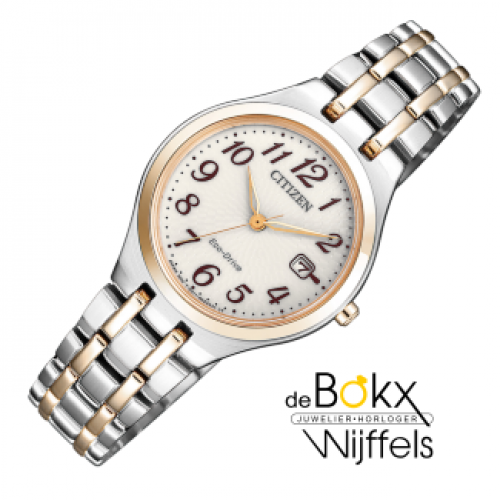 Citizen dames horloge EW2486-87A met duidelijke cijfers - 55105