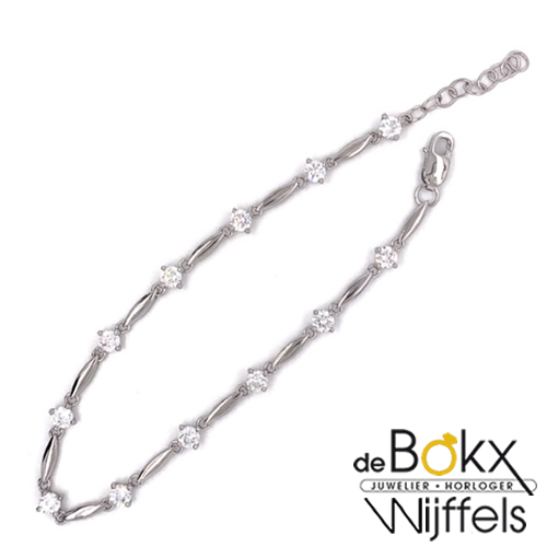 Armband zilver met zirkonia steentjes - 55290