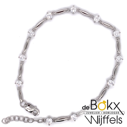 Armband zilver met zirkonia steentjes - 55290