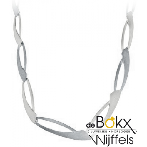 Collier van Breuning mat en glimmend in zilver - 55320