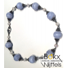 Blauwe Calcedon kralenketting met parel - 57169