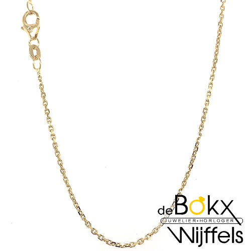 Gouden ketting anker geslepen 45cm 1.3mm - 56982