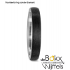 Titanium trouwring met carbon en diamant 52514 - 56219