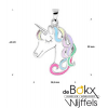 unicorn / eenhoorn met ketting zilver emaille 38cm - 56752