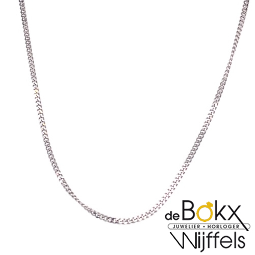 Wit gouden gourmet ketting 41 - 43 - 45cm - 57121