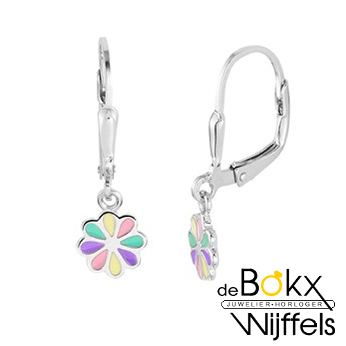 Oorhangers met gekleurde bloem - 57142