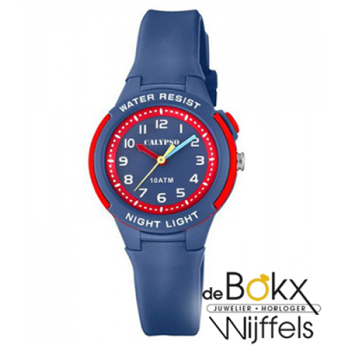 Kinderhorloge Calypso grijs rood met lampje - 57380