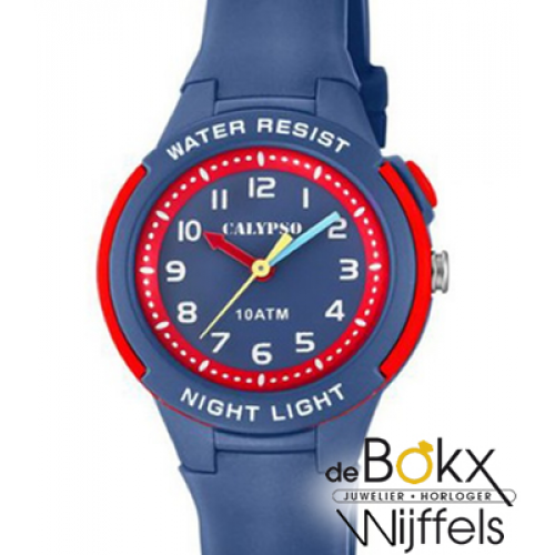 Kinderhorloge Calypso grijs rood met lampje - 57380