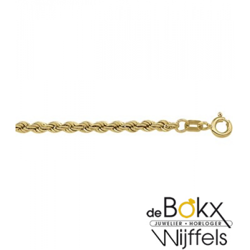 Gouden ketting koord 60cm 2.5mm 18 karaat - 57498