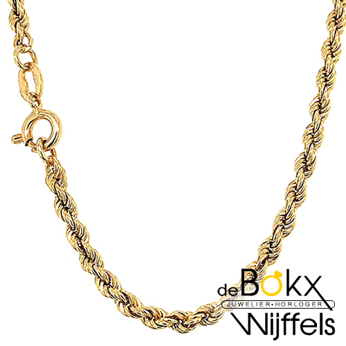 Gouden ketting koord 60cm 2.5mm 18 karaat - 57498