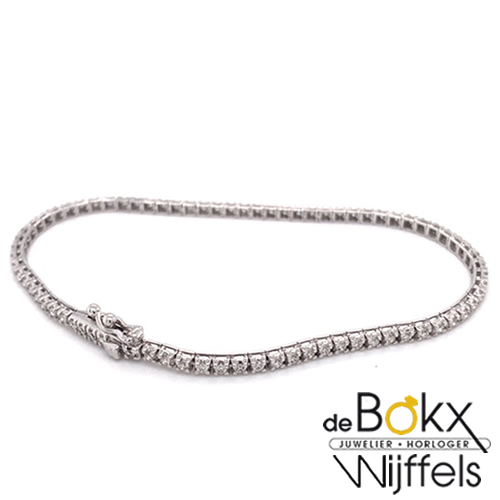 Wit gouden tennisarmband met diamant 17cm - 57554