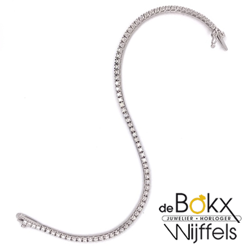 Wit gouden tennisarmband met diamant 17cm - 57554