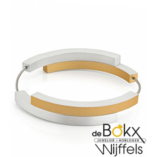 Clic by suzanne armband A32G goud kleur met vier bogen met dubbele magneetsluitingen - 56281