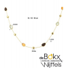 gouden ketting met rookkwarts, citrien en amethyst - 55730