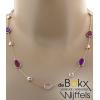 Roodgoud Collier Amethyst, roze en paarse kwarts - 55772