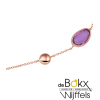 Roodgoud Collier Amethyst, roze en paarse kwarts - 55772