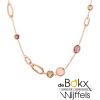 Rozegouden collier met edelsteen mix. - 55775