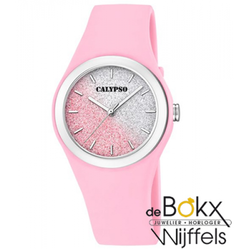 Licht roze tienerhorloge calypso - 56467