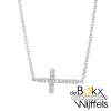 kruis met zirkonia en ketting in zilver - 56669