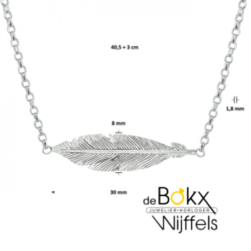 veertje aan ketting in zilver 40.5 + 3cm - 56670