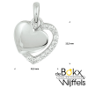 2 hartjes hanger met zirkonia aan ketting in zilver 42cm - 56674