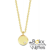 Geelgouden ketting met rond hangertje met diamant - 56800