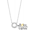 Witgouden ketting met cirkel hanger vol zirkonia steentjes - 56815