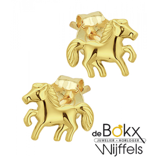 Gouden kinderknoppen paard - 56878