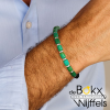 Kralenarmband groen agaat en lavasteen 5.5mm 16-26cm - 58340