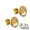 Gouden cirkel oorknoppen met diamant - 57704